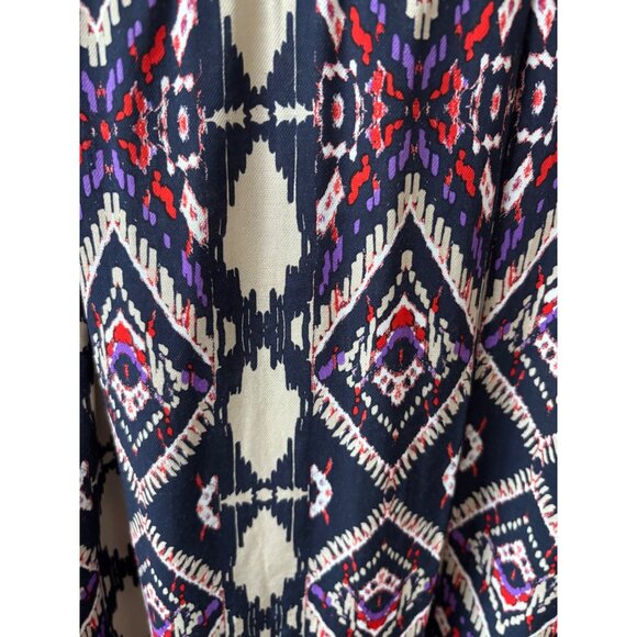 Holding Horses for Anthropologie Dress 4 Tribal Ikat Print Boho Festival Casual - Picture 13 of 15